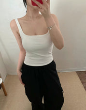 【✔️PAD｜打底必備】Basic Solid U Neck Padded Bra Top