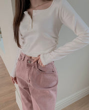 【🇰🇷韓國連線｜$99系列】歐美基礎款鈕扣上袖Top