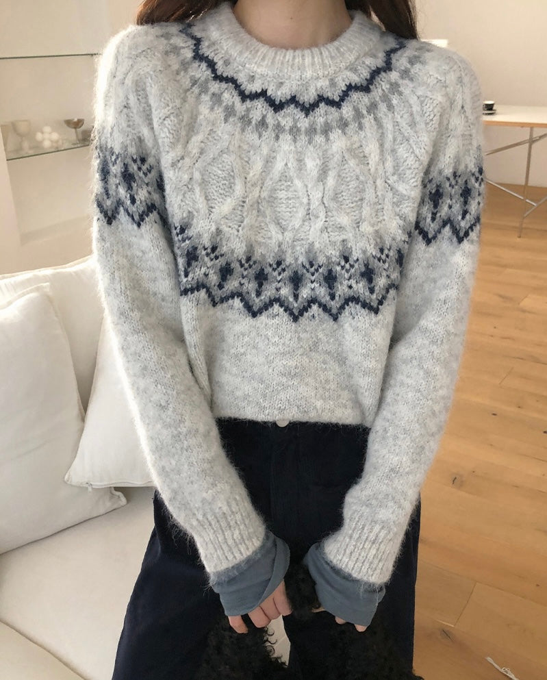 【冬日北歐毛衣❄️】Nordic Round Neck Cardigan