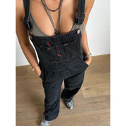 Solid Denim Overall Jumpsuit