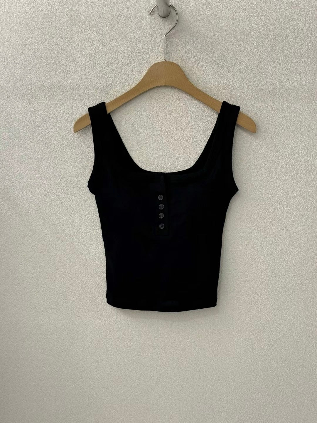 【✔️PAD｜方領設計】Squared Neck Button Front Padded Bra Top