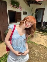 Cloudy Sheer Polka Dot Blouse