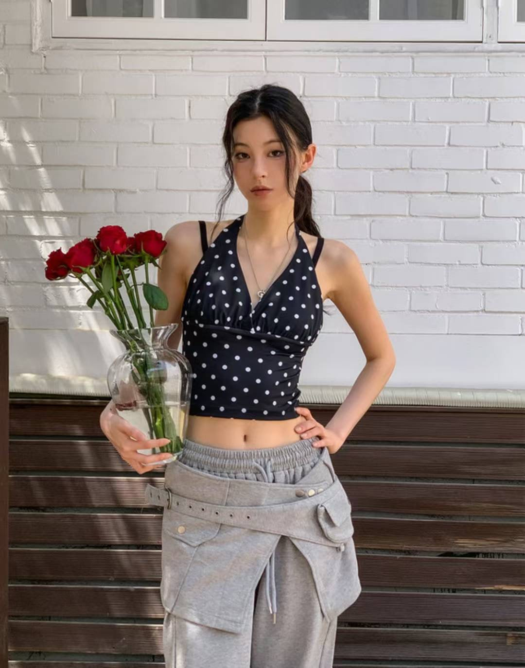 【波點Fans Assemble!!!】Dotty V Neck Crop Top