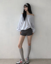 【歐美風單肩sweater】 Long Sleeve Off Shoulder Sweater