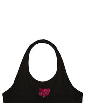 LUV IS TRUE SU LOGO HALTER NECK TOP