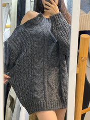 【小性感麻花OP！】Shoulder Cut Cable Cardigan