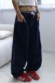 【原色彎刀牛仔褲】Classical Blue Barrel Jeans