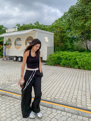 【歐美休閑感綁帶西褲】Casualuxe Wide Leg Suit Pants