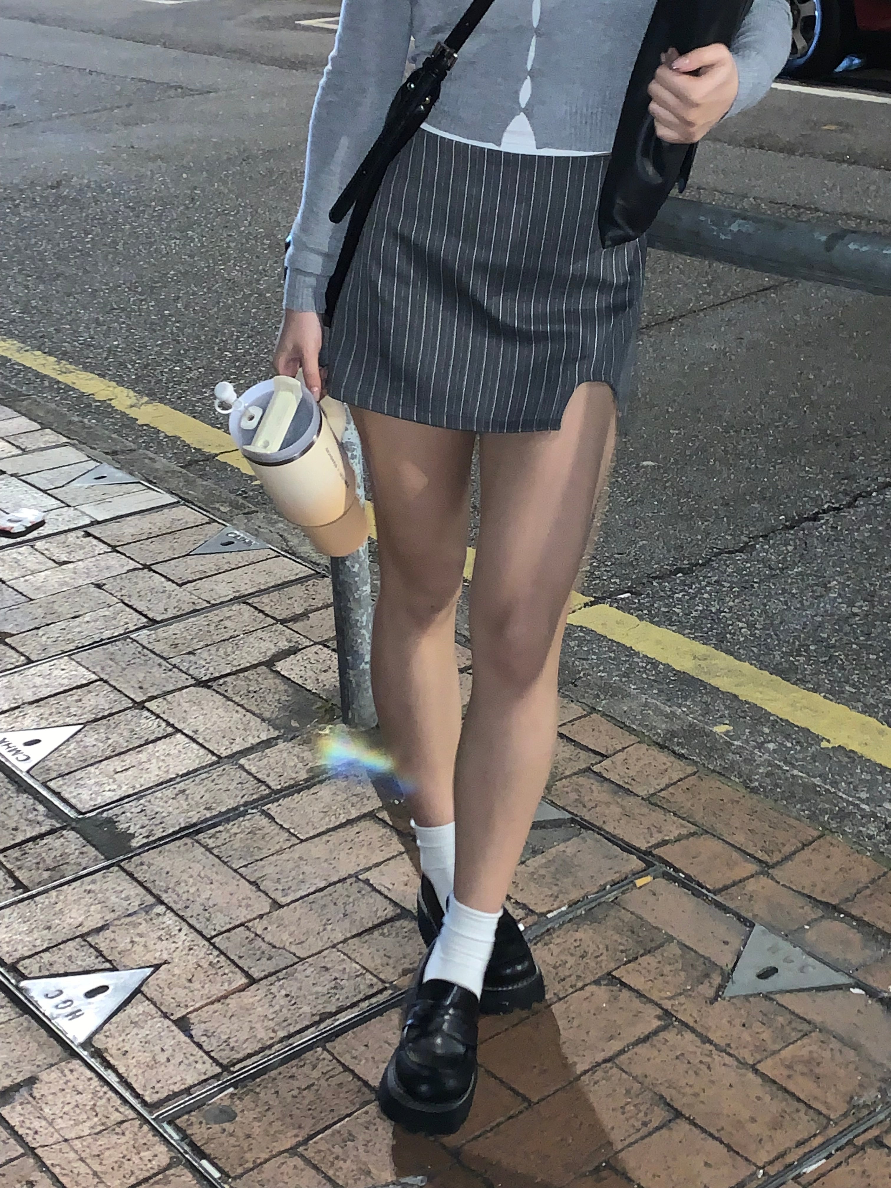 【學園風必入🎓】Grey Striped Mini Skirt