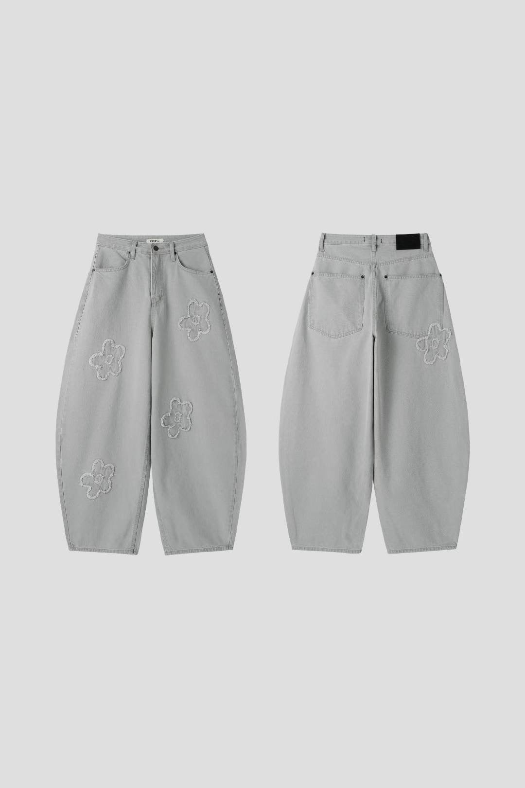 【大熱彎刀褲❤️‍🔥】Flower Barrel Jeans
