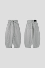 【大熱彎刀褲❤️‍🔥】Flower Barrel Jeans