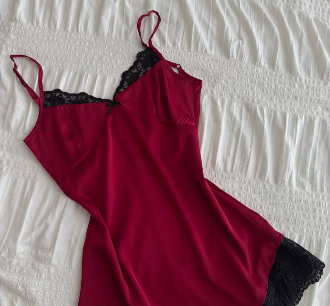 Satin Silk Lace Nightgown