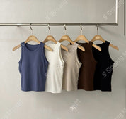 【✔️PAD｜收副乳設計】Basic Solid Tank Padded Bra Top