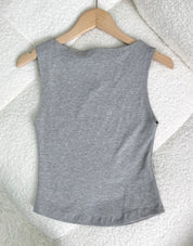 #T240【店主自留款! 10/10入膊背心】Basic Solid Boat Neck Tank Top
