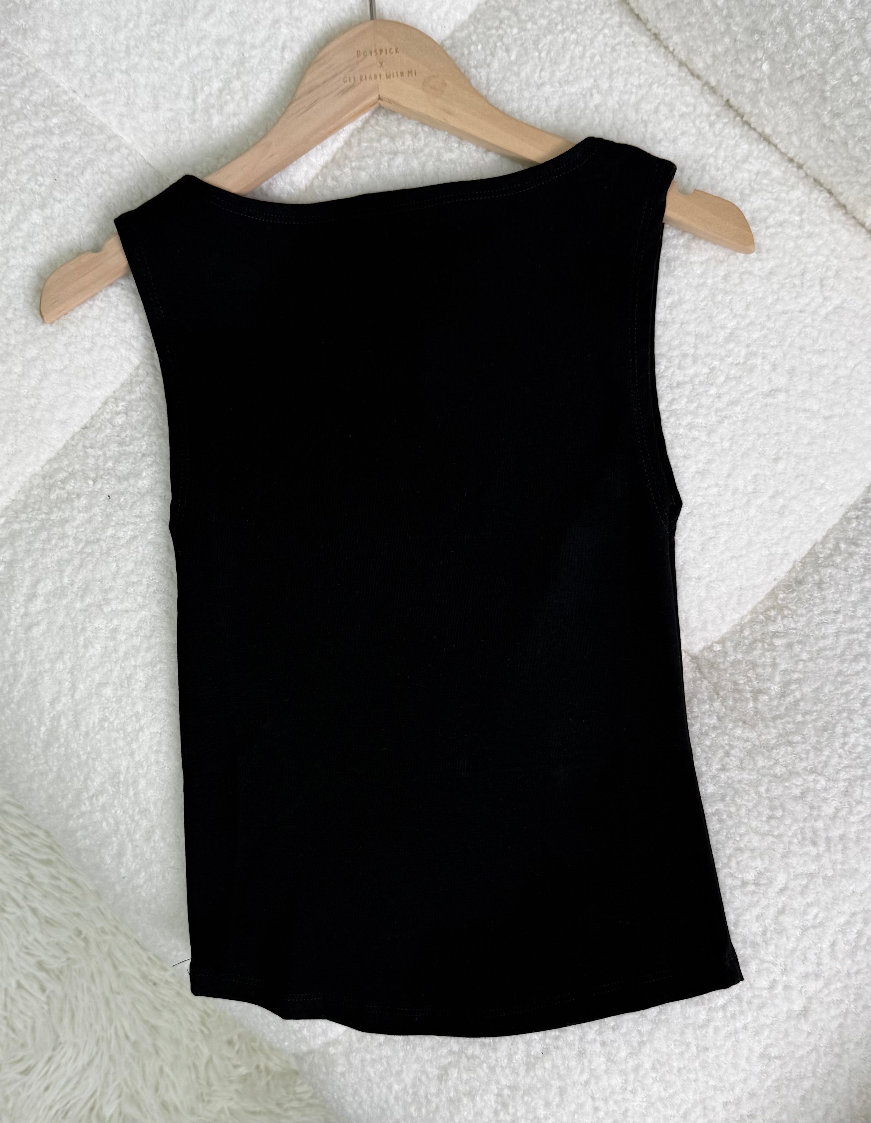 #T240【店主自留款! 10/10入膊背心】Basic Solid Boat Neck Tank Top