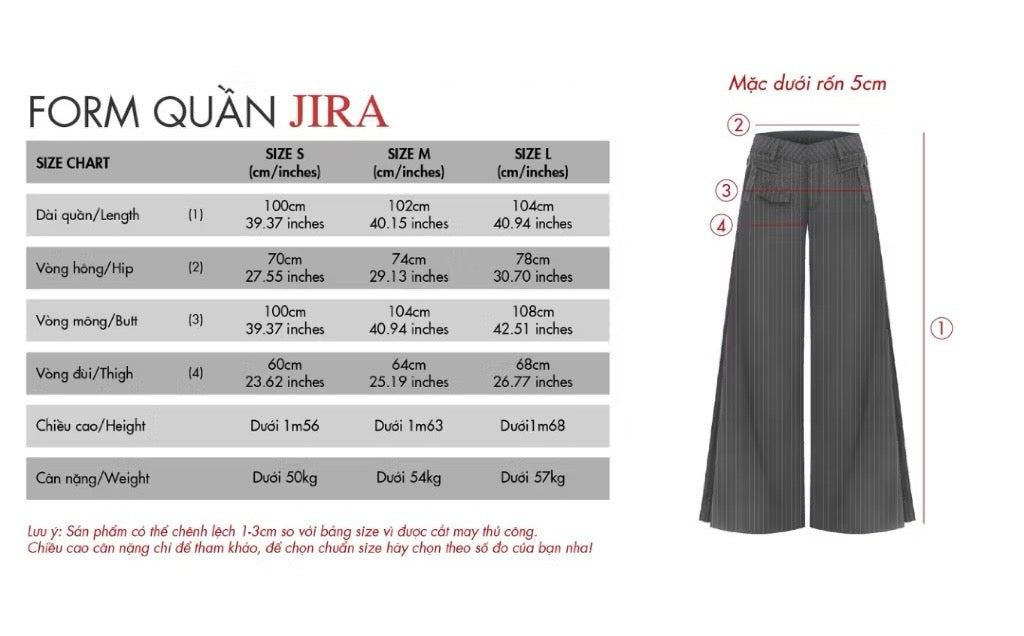 JIRA low-rise wide leg pants