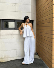 Lily Halter Top(Premium Linen)