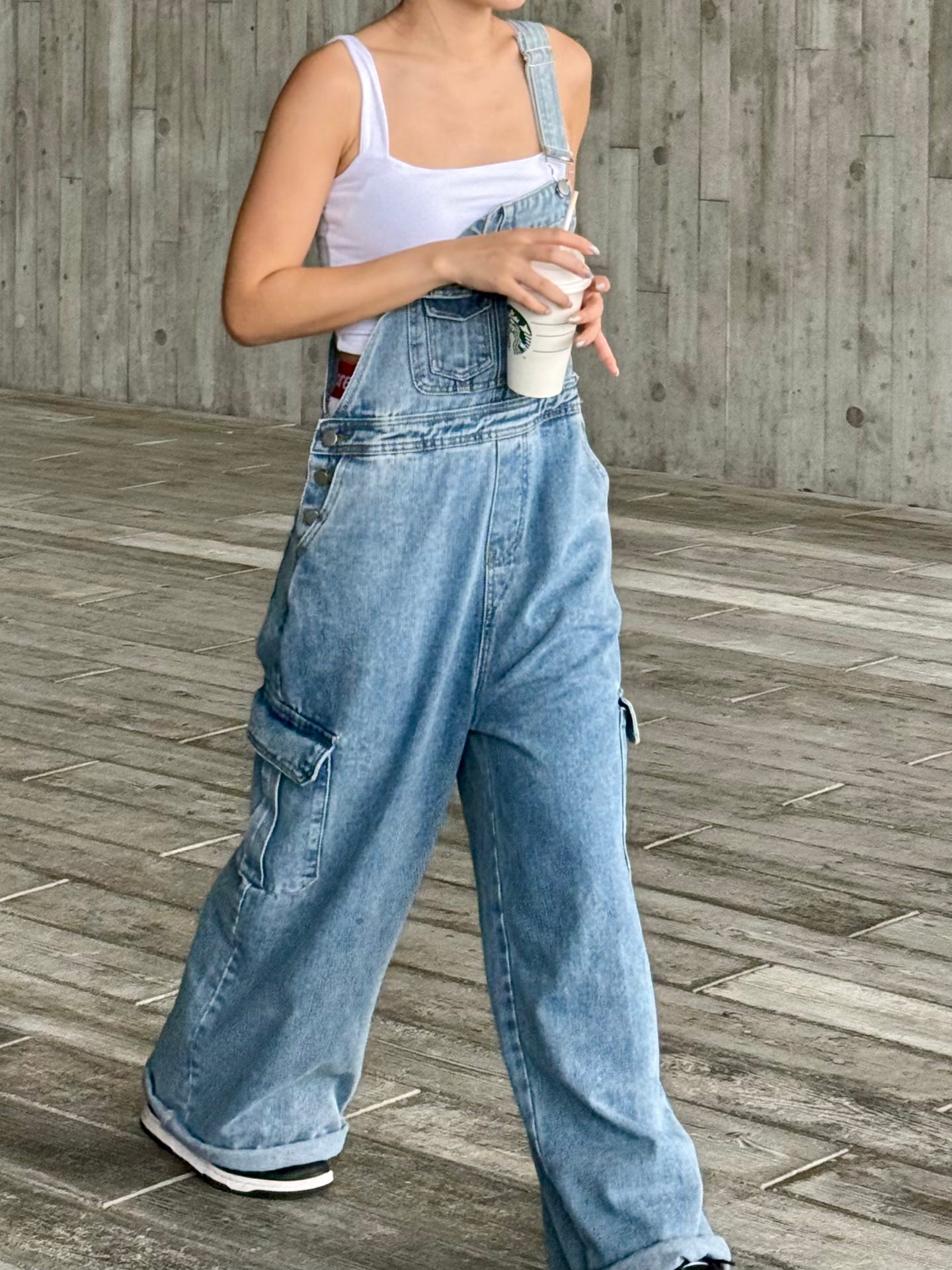 【超推薦款式🫶🏻】Solid Denim Overall Jumpsuit