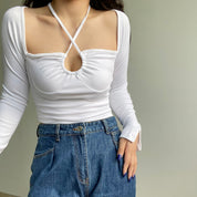 *INSTOCK* Style Tie Neck Crop Tee