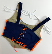 #T040 - Remade Nike Orange&Blue Corset