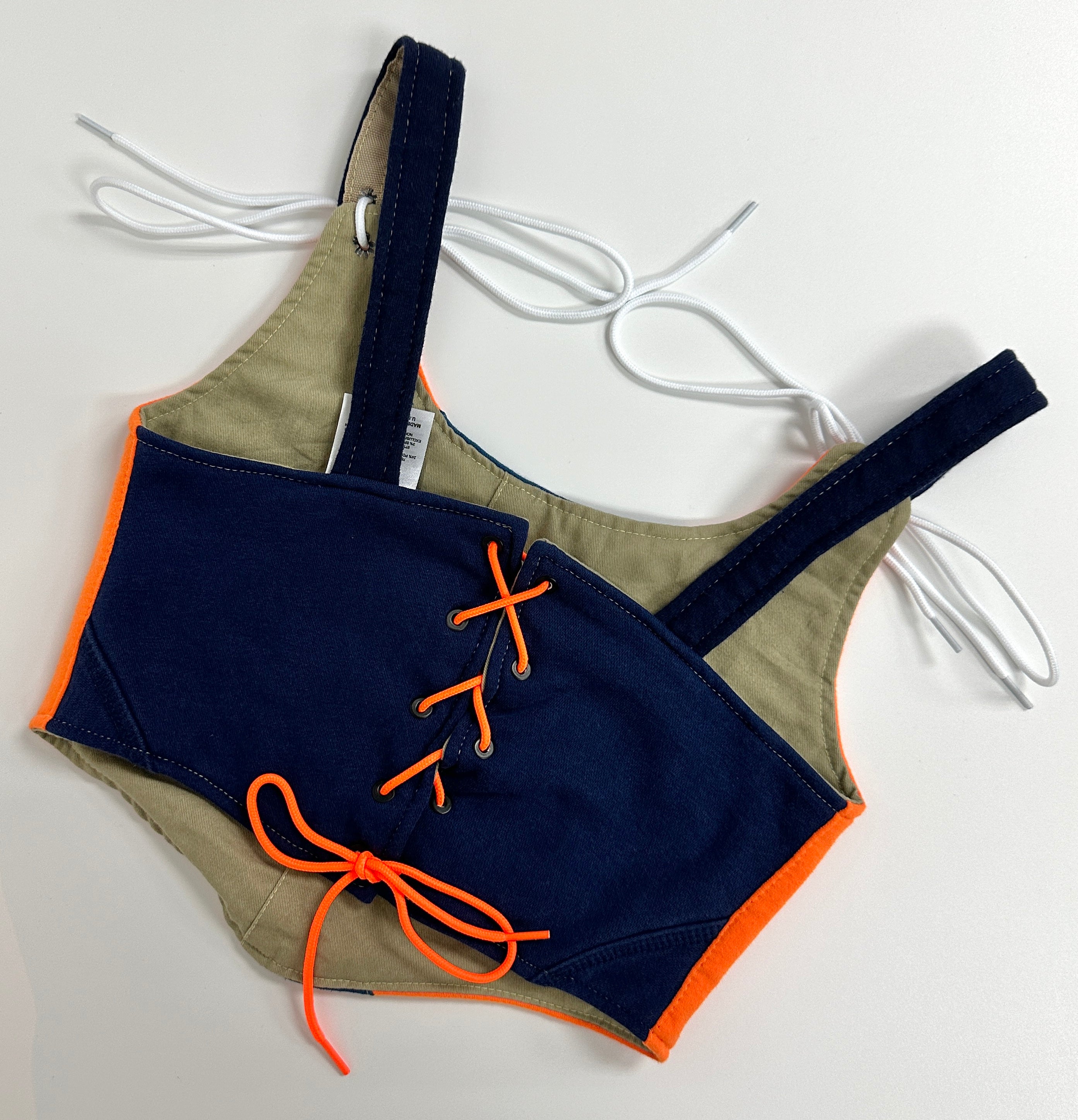 #T040 - Remade Nike Orange&Blue Corset