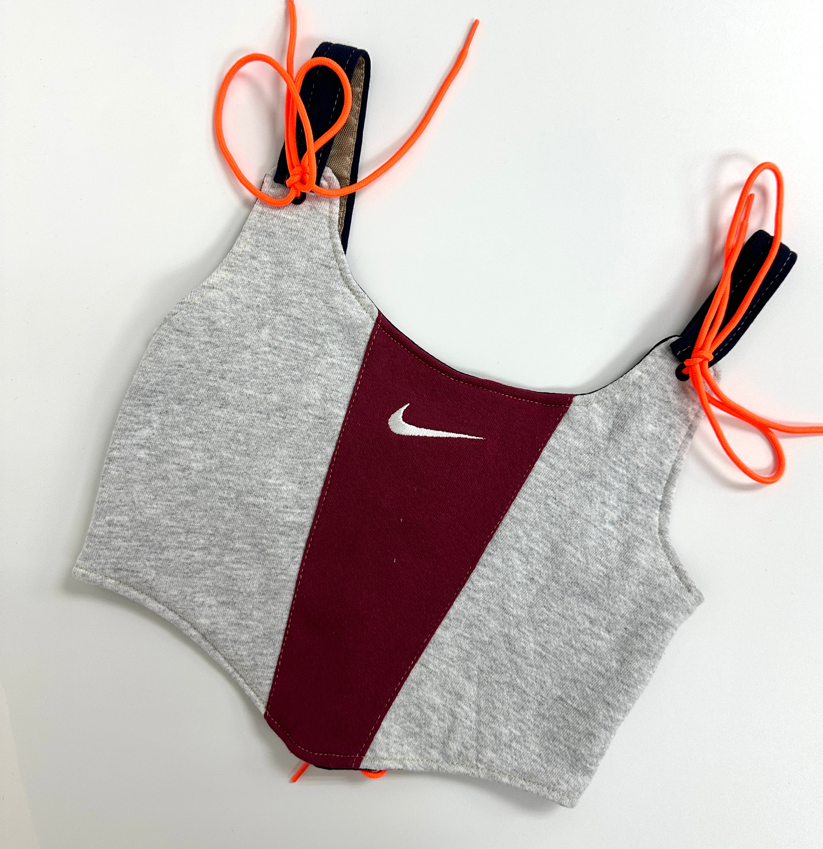 #T048 - Remade Nike Grey&Red Corset