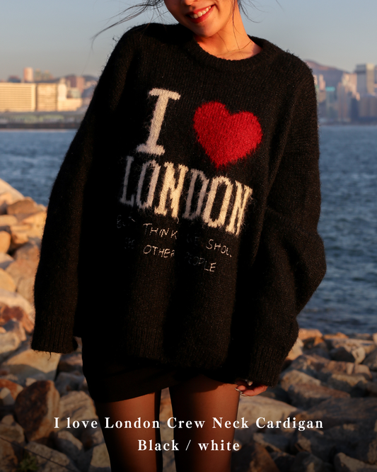 【情侶款】I love London Crew Neck Cardigan