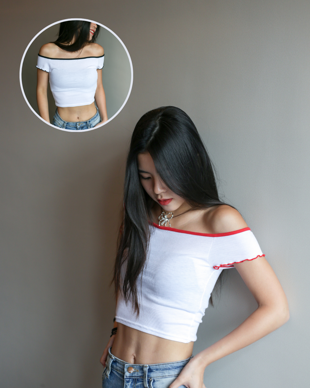 【Basic款item必入！】Elke Off Shoulder Top