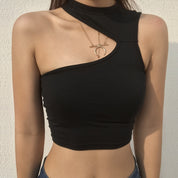 90S Aesthetic Slim Black Tank Top