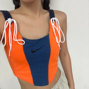 #T040 - Remade Nike Orange&Blue Corset