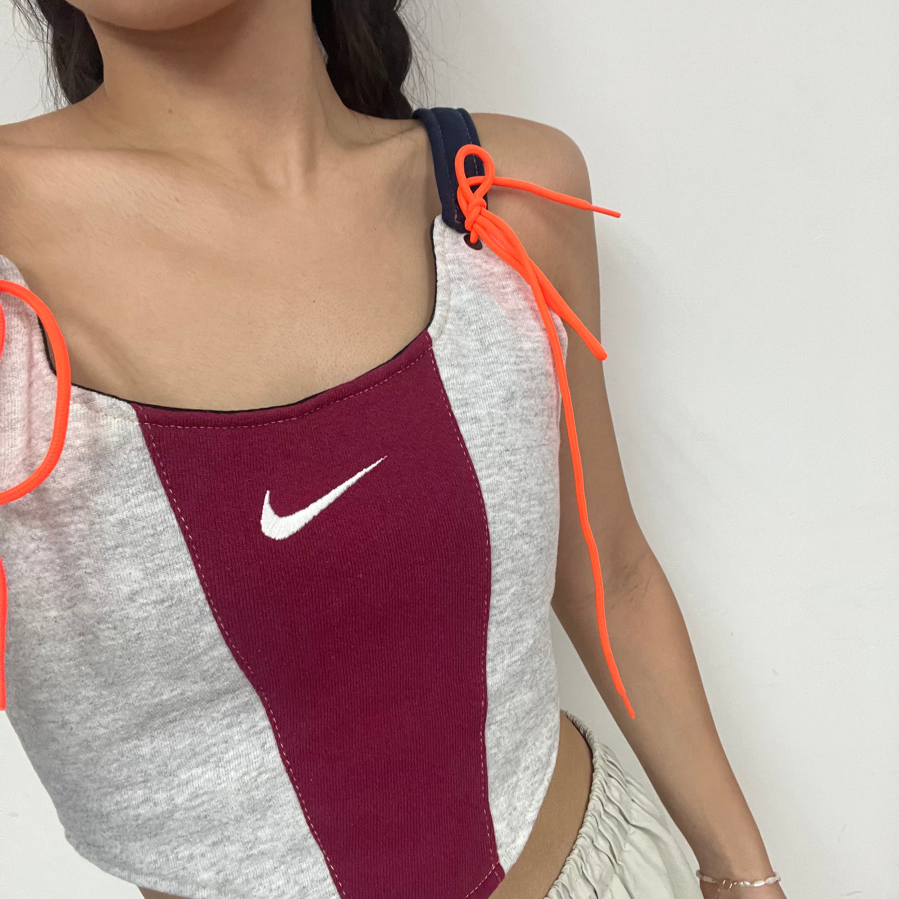 #T048 - Remade Nike Grey&Red Corset