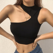 90S Aesthetic Slim Black Tank Top