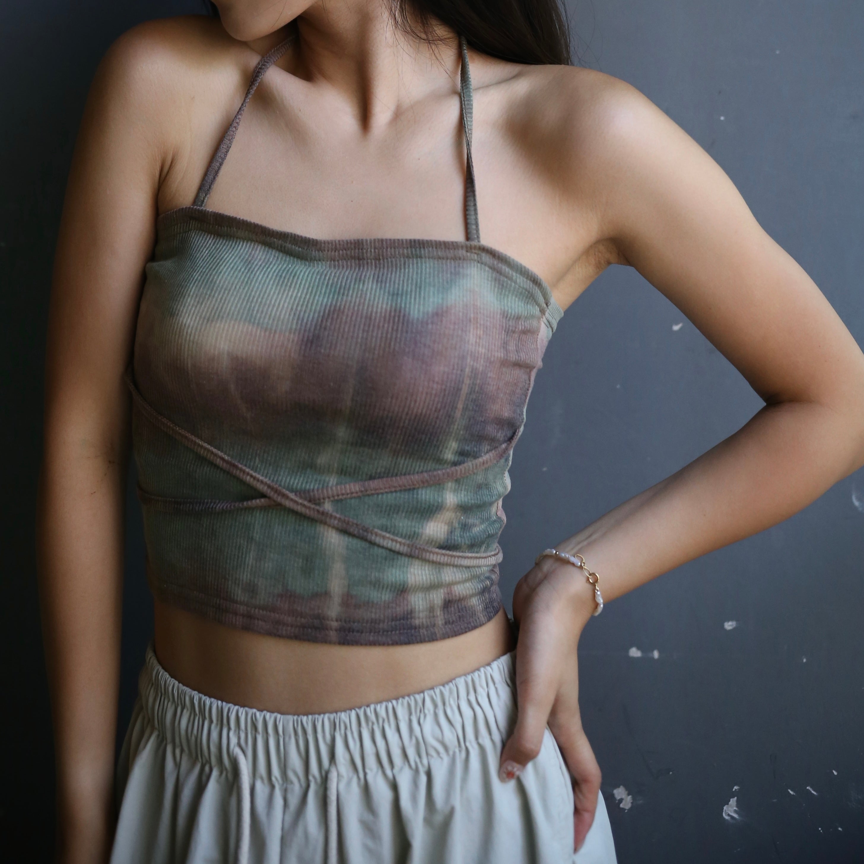 【SS23】Tie-Dye Crossed Tube Top