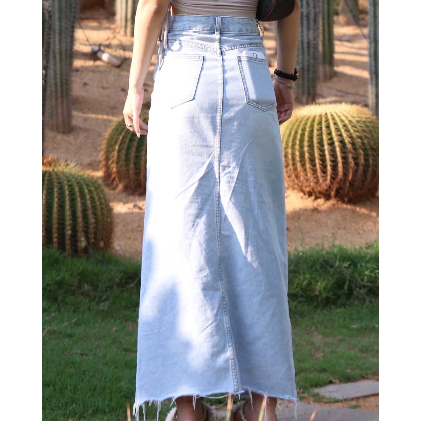 Isla Slit Denim Skirt