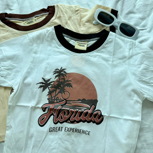 #T082 - Florida Printed Crop Tee