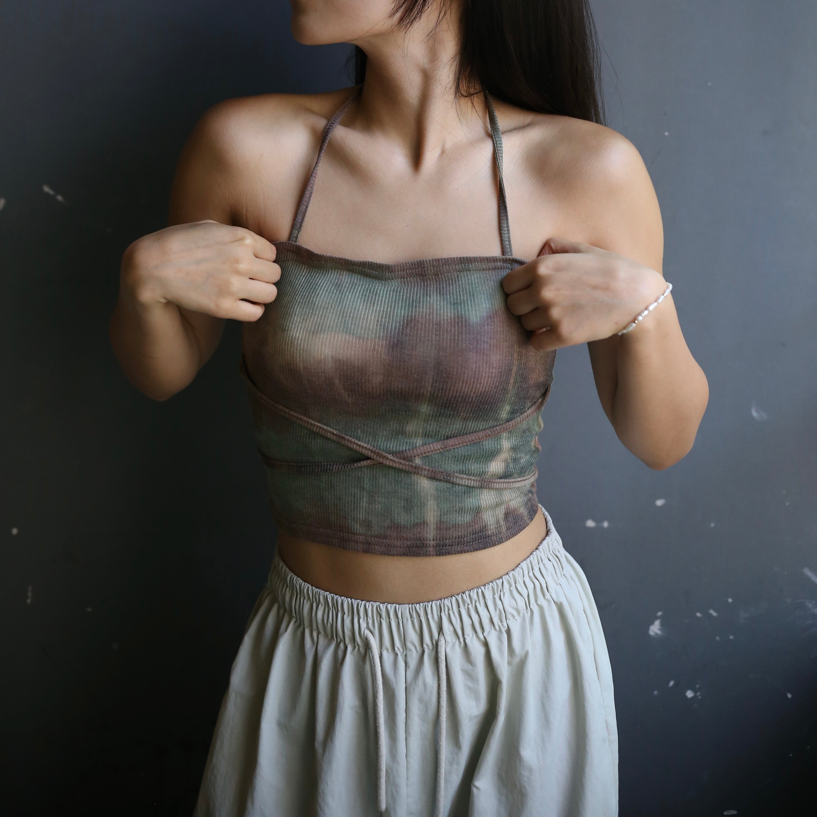 【SS23】Tie-Dye Crossed Tube Top