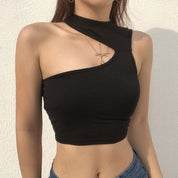 90S Aesthetic Slim Black Tank Top