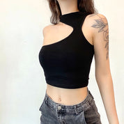 90S Aesthetic Slim Black Tank Top