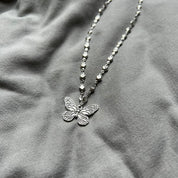 Silvery Butterfly Necklace