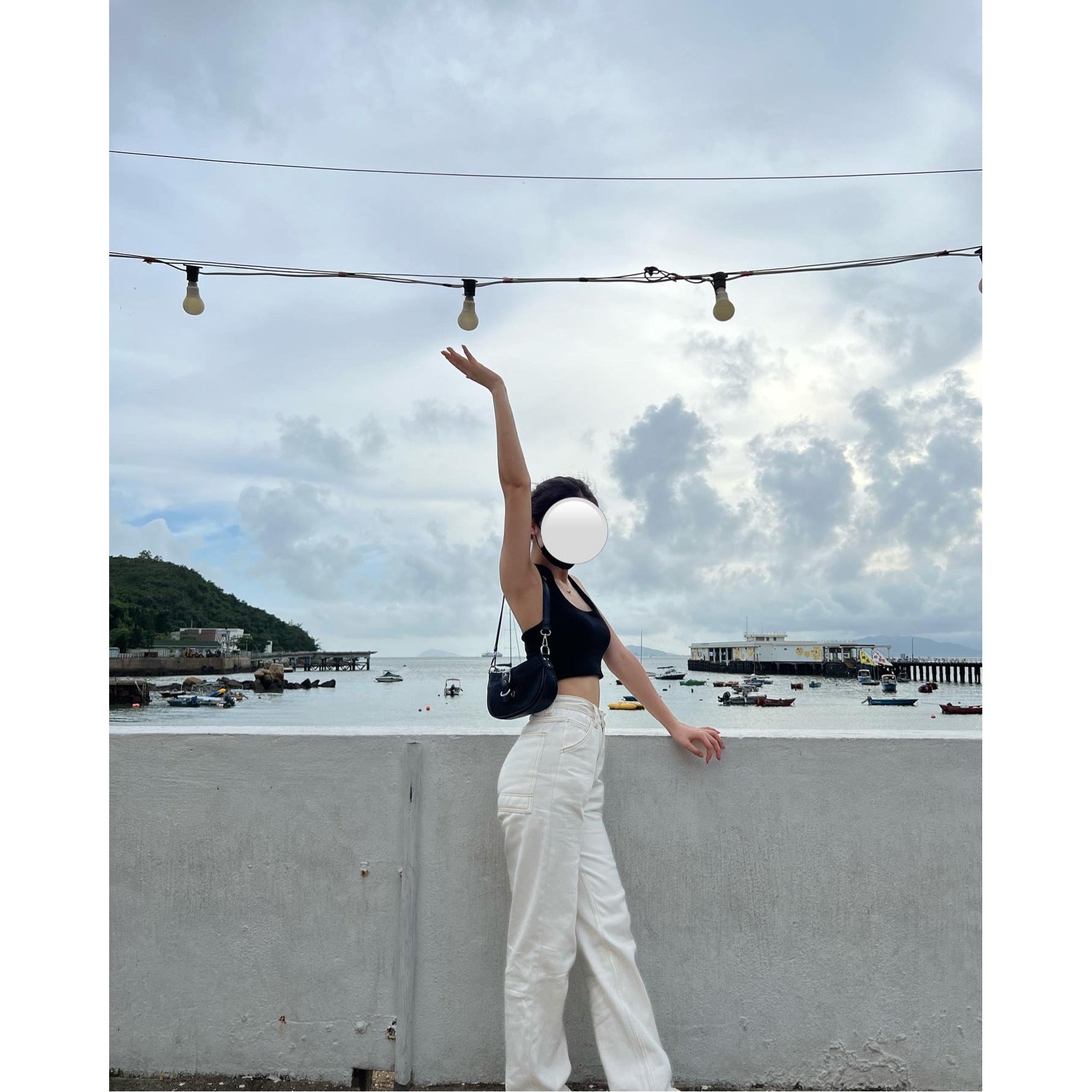 High Waist White Cargo Jeans