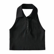 Amaya Vintage Polo Crop Top