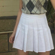Solid Pleated Skirt