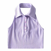 Amaya Vintage Polo Crop Top