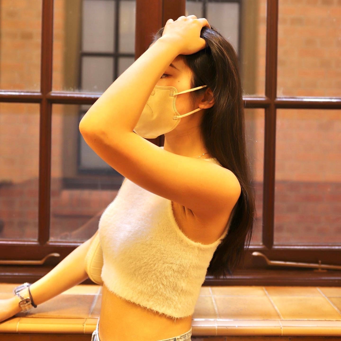 Solid Fluffy Crop Tank Top