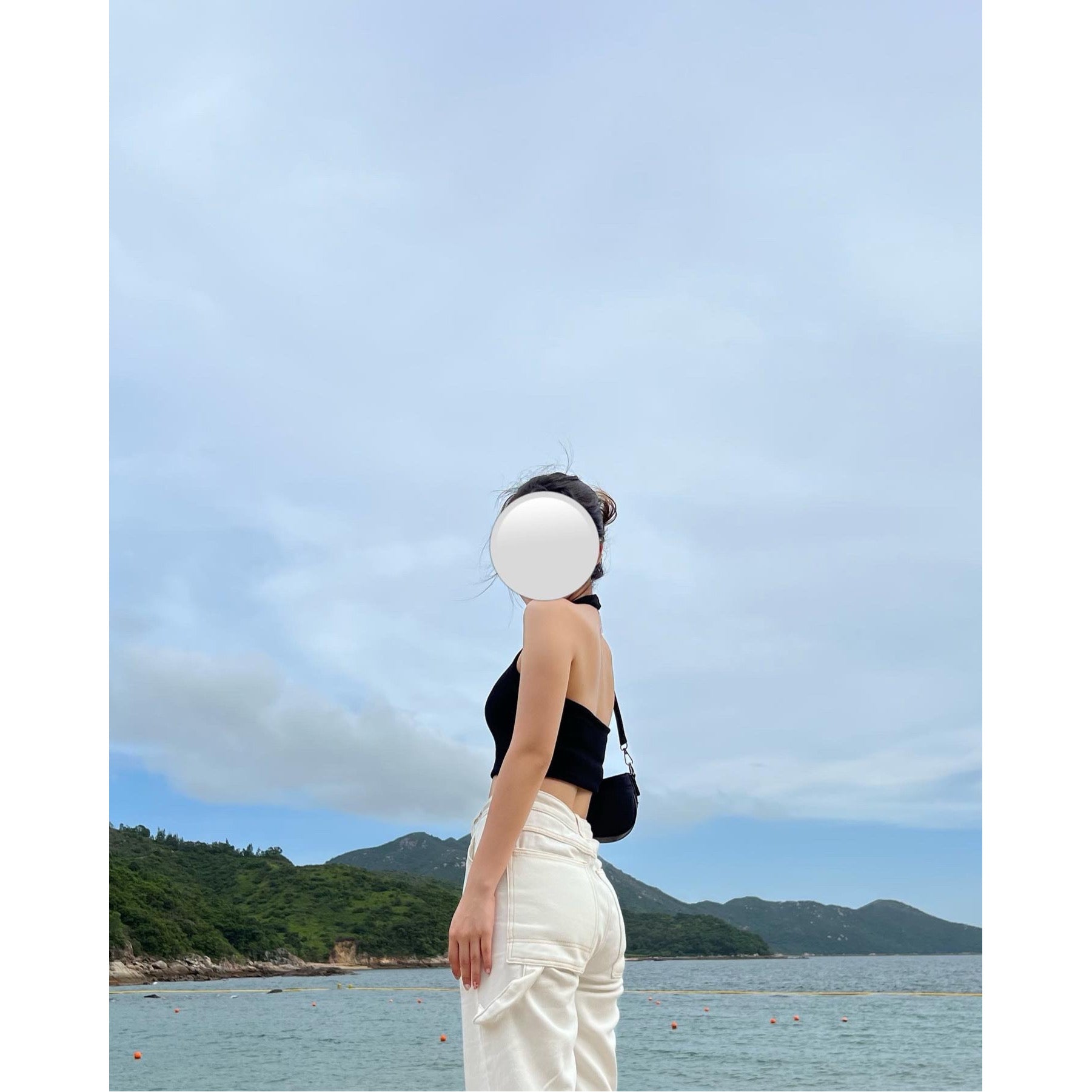High Waist White Cargo Jeans