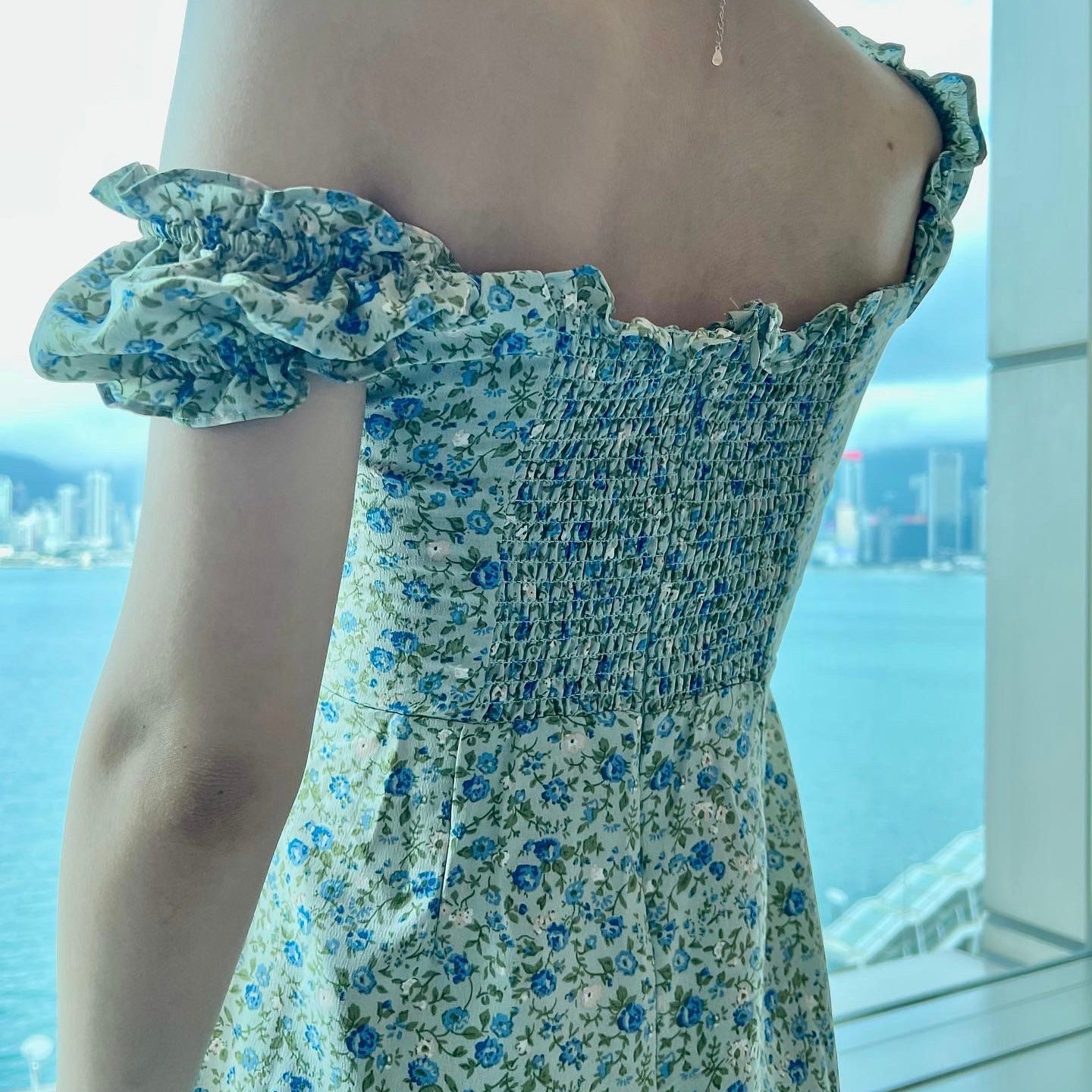 Mia Ditsy Floral Off Shoulder Dress