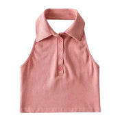 Amaya Vintage Polo Crop Top