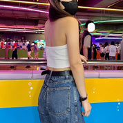 Amaya Vintage Polo Crop Top