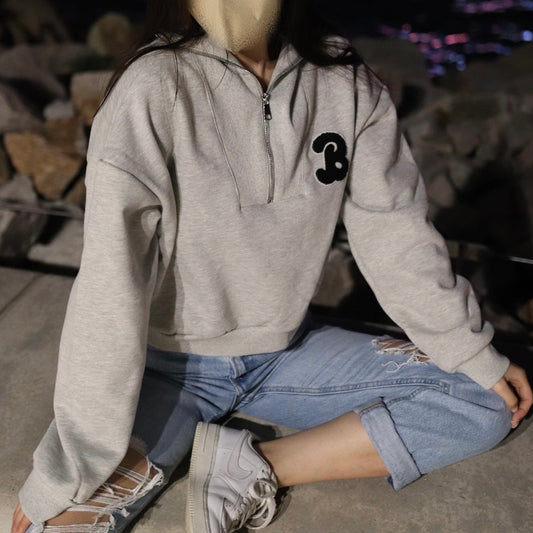 Letter B Half Zip Hoodie