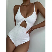 V Neck Hollow Out Swimsuit